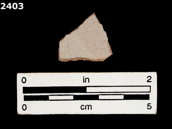 UNIDENTIFIED WHITE MAJOLICA, SPAIN specimen 2403 