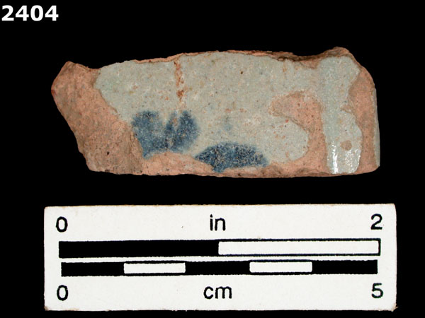 UNIDENTIFIED BLUE ON WHITE MAJOLICA, IBERIA specimen 2404 