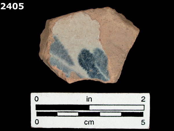 UNIDENTIFIED BLUE ON WHITE MAJOLICA, IBERIA specimen 2405 front view