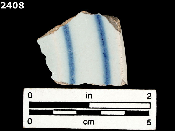 UNIDENTIFIED BLUE ON WHITE MAJOLICA, IBERIA specimen 2408 