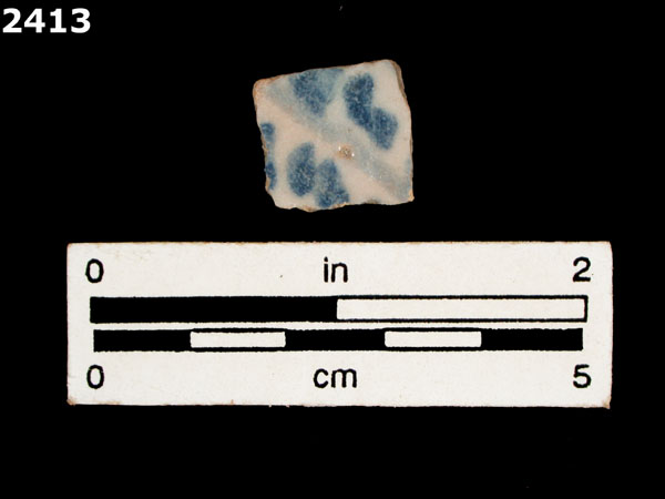 UNIDENTIFIED BLUE ON WHITE MAJOLICA, IBERIA specimen 2413 
