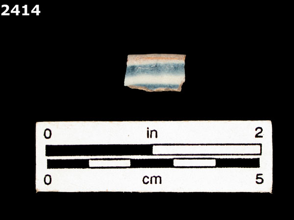UNIDENTIFIED BLUE ON WHITE MAJOLICA, IBERIA specimen 2414 front view