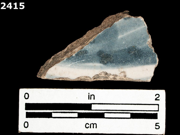 UNIDENTIFIED BLUE ON WHITE MAJOLICA, IBERIA specimen 2415 