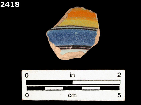 UNIDENTIFIED POLYCHROME MAJOLICA, IBERIAN specimen 2418 