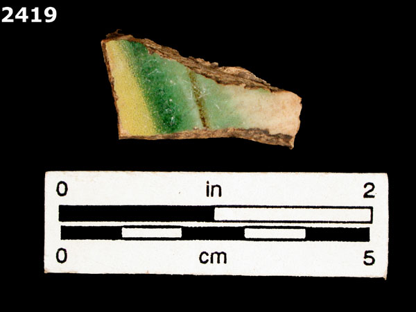 UNIDENTIFIED POLYCHROME MAJOLICA, IBERIAN specimen 2419 