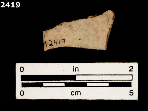 UNIDENTIFIED POLYCHROME MAJOLICA, IBERIAN specimen 2419 rear view