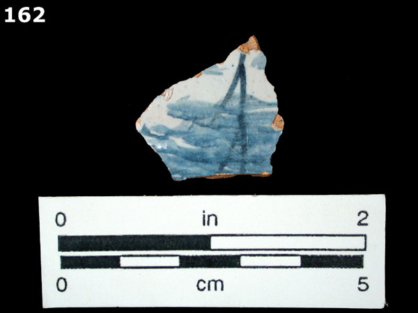 DELFTWARE, BLUE ON WHITE specimen 162 front view