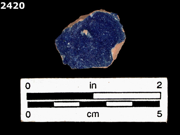 UNIDENTIFIED BLUE ON WHITE MAJOLICA, IBERIA specimen 2420 
