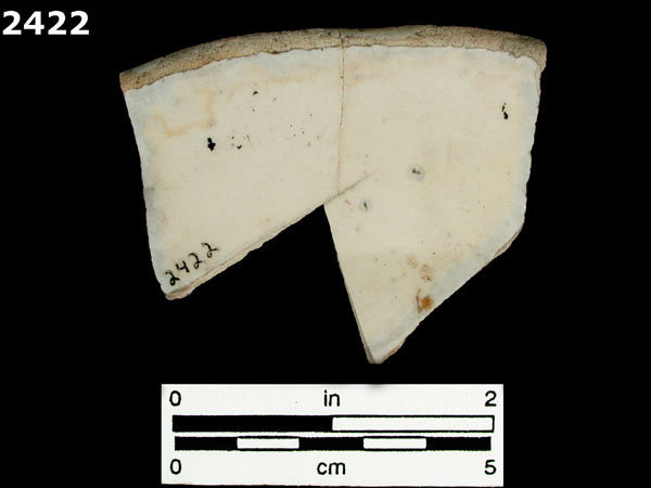 UNIDENTIFIED REFINED EARTHENWARE specimen 2422 rear view