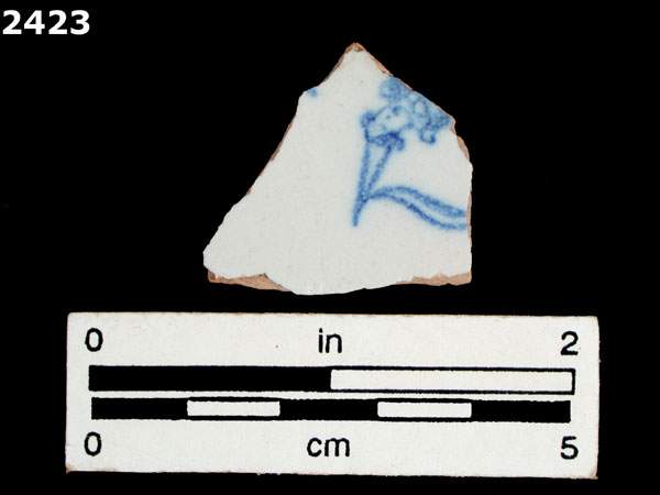 UNIDENTIFIED BLUE ON WHITE MAJOLICA, IBERIA specimen 2423 