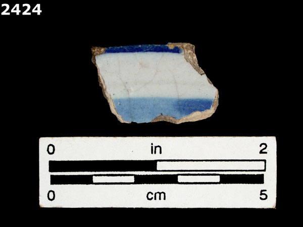 UNIDENTIFIED BLUE ON WHITE MAJOLICA, IBERIA specimen 2424 