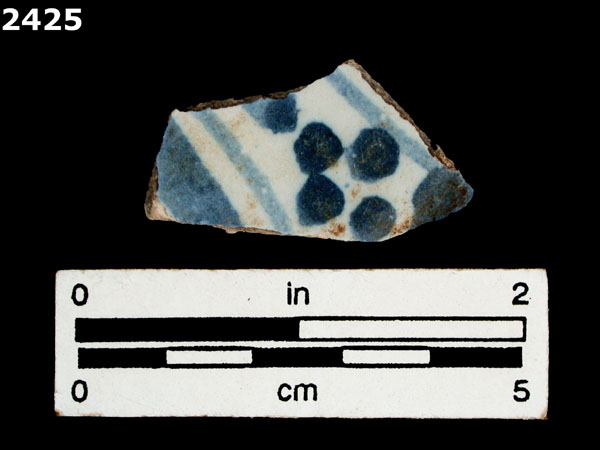 UNIDENTIFIED BLUE ON WHITE MAJOLICA, IBERIA specimen 2425 