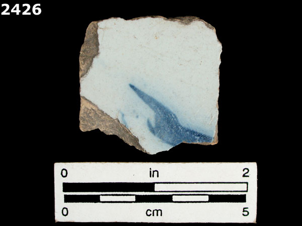 UNIDENTIFIED BLUE ON WHITE MAJOLICA, IBERIA specimen 2426 
