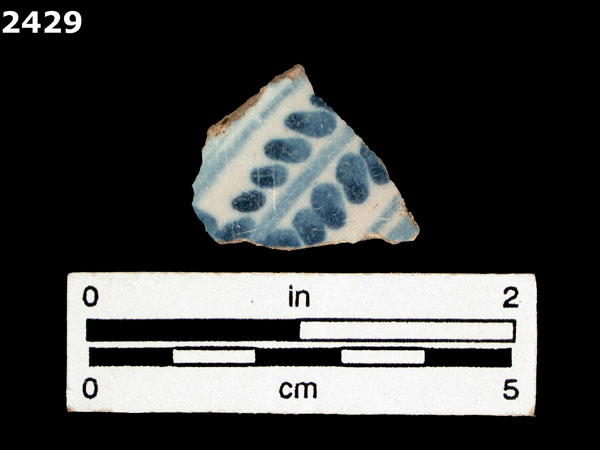 UNIDENTIFIED BLUE ON WHITE MAJOLICA, IBERIA specimen 2429 