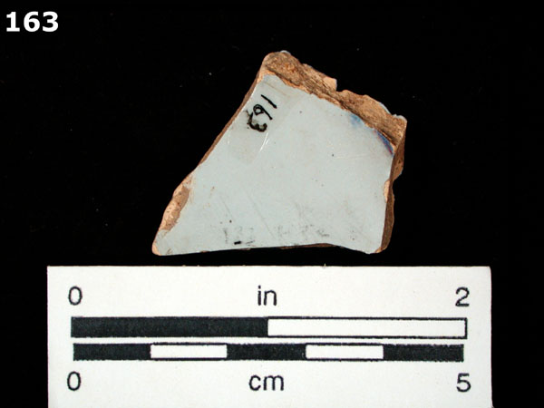DELFTWARE, BLUE ON WHITE specimen 163 rear view