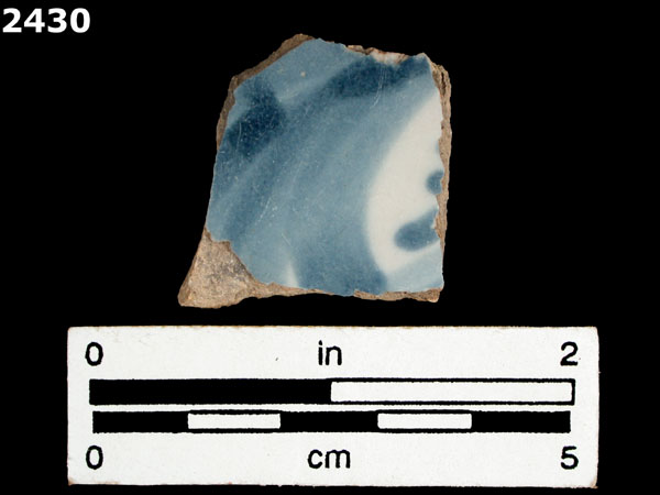 UNIDENTIFIED BLUE ON WHITE MAJOLICA, IBERIA specimen 2430 