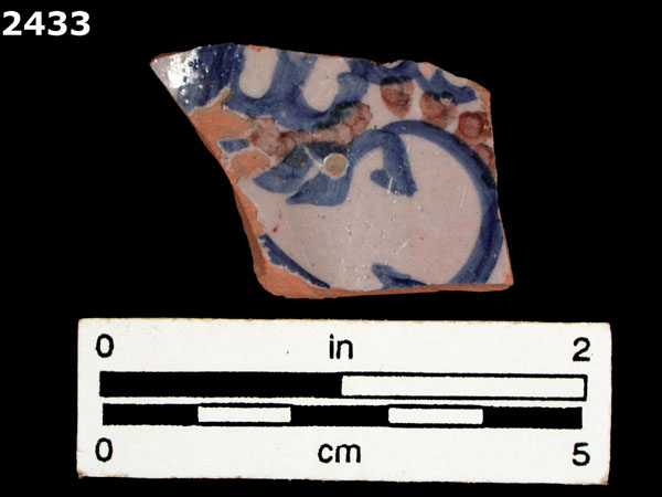 UNIDENTIFIED POLYCHROME MAJOLICA, IBERIAN specimen 2433 