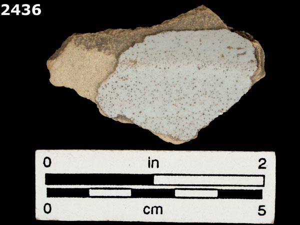 UNIDENTIFIED WHITE MAJOLICA, SPAIN specimen 2436 front view