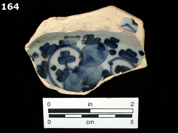 DELFTWARE, BLUE ON WHITE specimen 164 front view