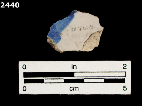 UNIDENTIFIED BLUE ON WHITE MAJOLICA, IBERIA specimen 2440 