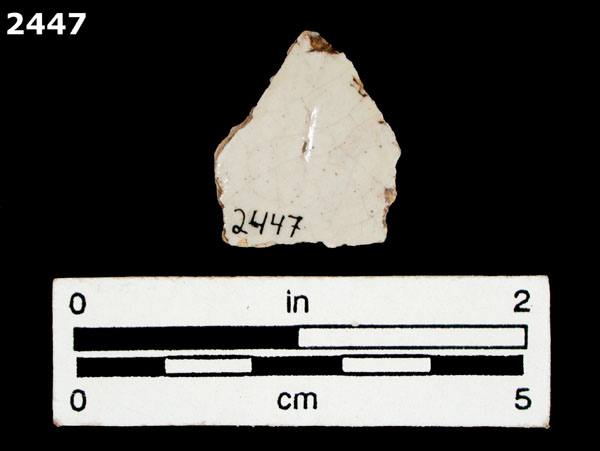 UNIDENTIFIED POLYCHROME MAJOLICA, PUEBLA TRADITION specimen 2447 rear view