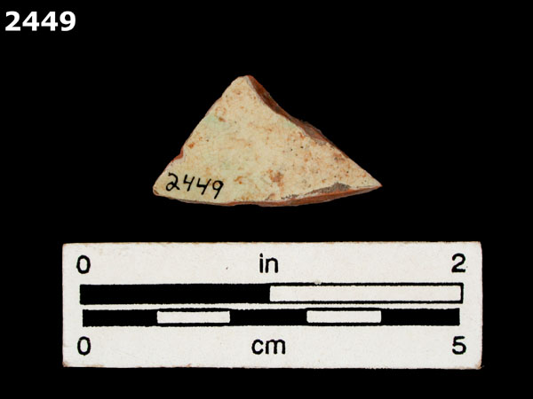 UNIDENTIFIED POLYCHROME MAJOLICA, PUEBLA TRADITION specimen 2449 rear view