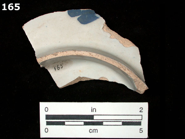DELFTWARE, BLUE ON WHITE specimen 165 rear view