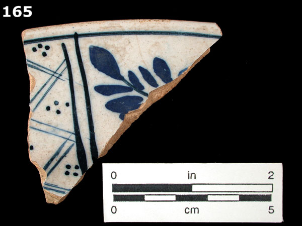 DELFTWARE, BLUE ON WHITE specimen 166 front view