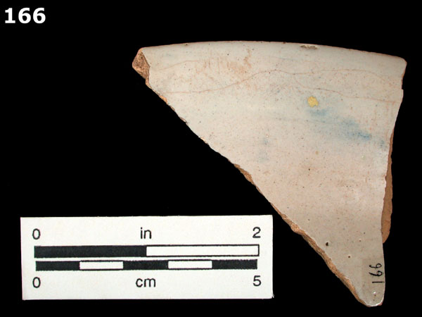 DELFTWARE, BLUE ON WHITE specimen 166 rear view