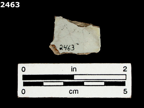 UNIDENTIFIED BLUE ON WHITE MAJOLICA, PUEBLA TRADITION specimen 2463 rear view