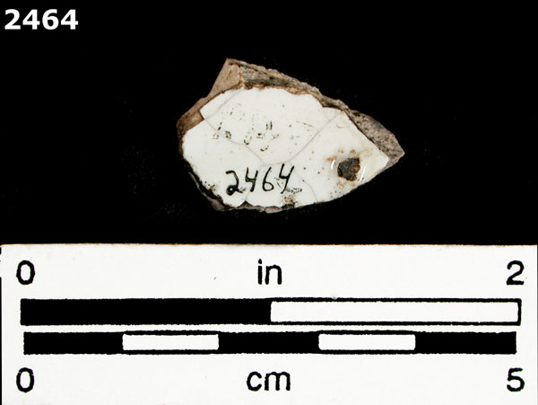 UNIDENTIFIED BLUE ON WHITE MAJOLICA, PUEBLA TRADITION specimen 2464 rear view