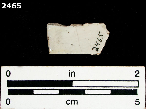 UNIDENTIFIED BLUE ON WHITE MAJOLICA, PUEBLA TRADITION specimen 2465 rear view