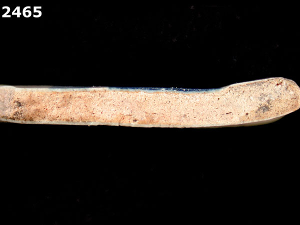 UNIDENTIFIED BLUE ON WHITE MAJOLICA, PUEBLA TRADITION specimen 2465 side view
