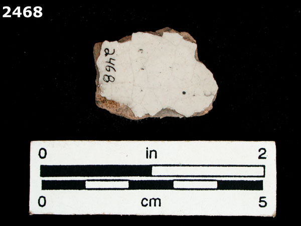 UNIDENTIFIED BLUE ON WHITE MAJOLICA, PUEBLA TRADITION specimen 2468 rear view