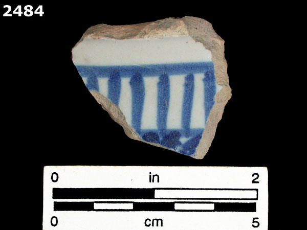 UNIDENTIFIED BLUE ON WHITE MAJOLICA, IBERIA specimen 2484 