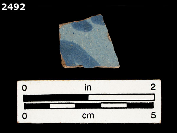 UNIDENTIFIED BLUE ON BLUE MAJOLICA specimen 2492 