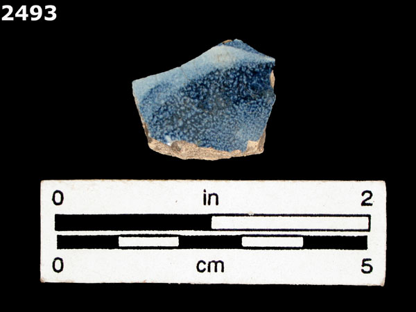 UNIDENTIFIED BLUE ON BLUE MAJOLICA specimen 2493 