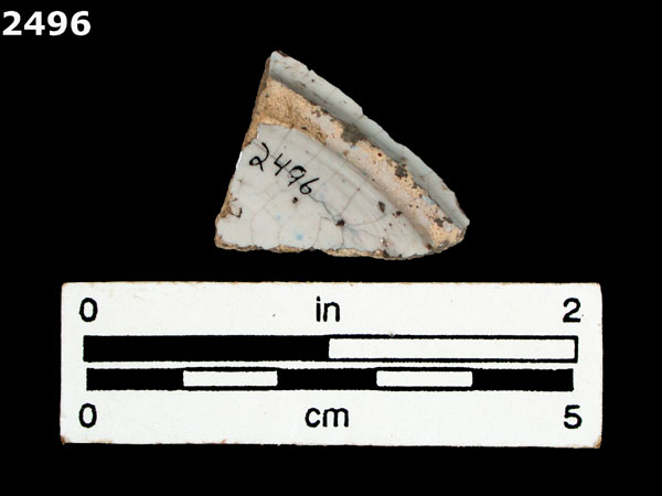 TALAVERA TRADITION, BLUE ON WHITE specimen 2496 rear view