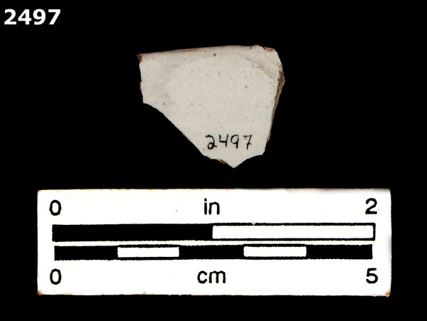 UNIDENTIFIED BLUE ON WHITE MAJOLICA, IBERIA specimen 2497 rear view