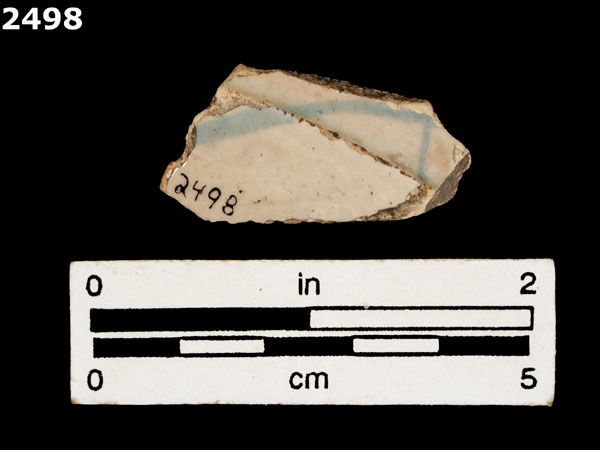 UNIDENTIFIED BLUE ON WHITE MAJOLICA, IBERIA specimen 2498 rear view