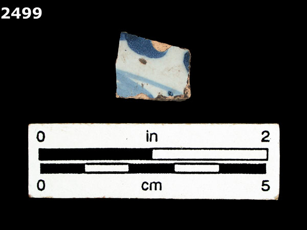 UNIDENTIFIED BLUE ON WHITE MAJOLICA, IBERIA specimen 2499 