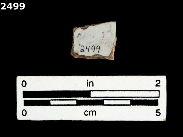 UNIDENTIFIED BLUE ON WHITE MAJOLICA, IBERIA specimen 2499 rear view