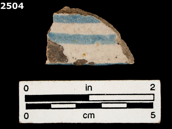 UNIDENTIFIED BLUE ON WHITE MAJOLICA, IBERIA specimen 2504 