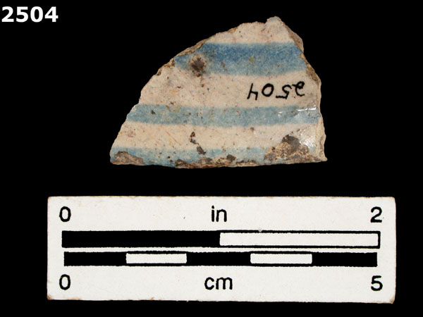 UNIDENTIFIED BLUE ON WHITE MAJOLICA, IBERIA specimen 2504 rear view