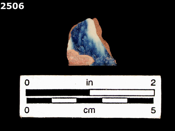 UNIDENTIFIED BLUE ON WHITE MAJOLICA, IBERIA specimen 2506 