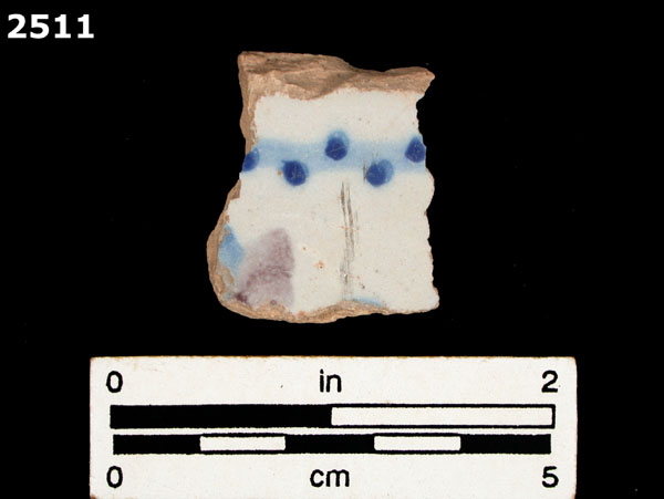 UNIDENTIFIED POLYCHROME MAJOLICA, IBERIAN specimen 2511 front view