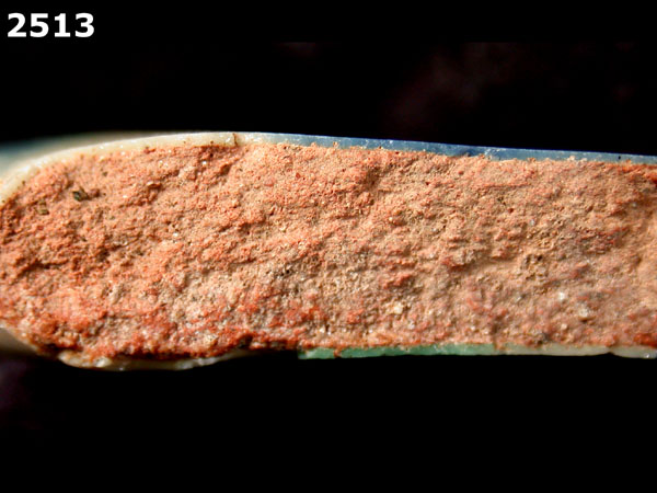 UNIDENTIFIED POLYCHROME MAJOLICA, IBERIAN specimen 2513 side view