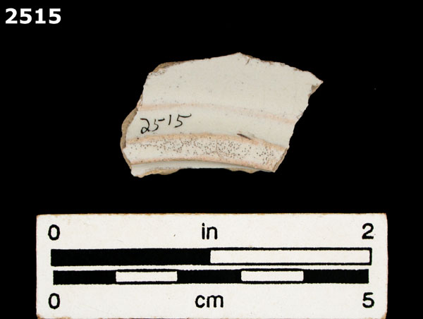 UNIDENTIFIED WHITE MAJOLICA, PUEBLA TRADITION specimen 2515 rear view