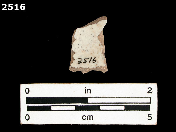 UNIDENTIFIED WHITE MAJOLICA, PUEBLA TRADITION specimen 2516 rear view