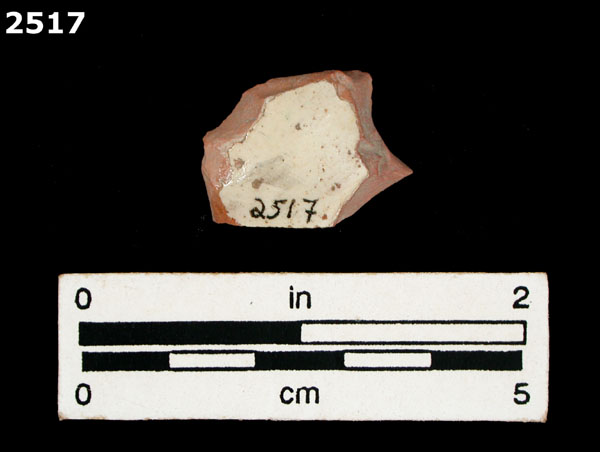 UNIDENTIFIED WHITE MAJOLICA, PUEBLA TRADITION specimen 2517 rear view